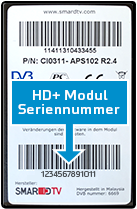 Auf deinem Modul, unterhalb des Barcodes.